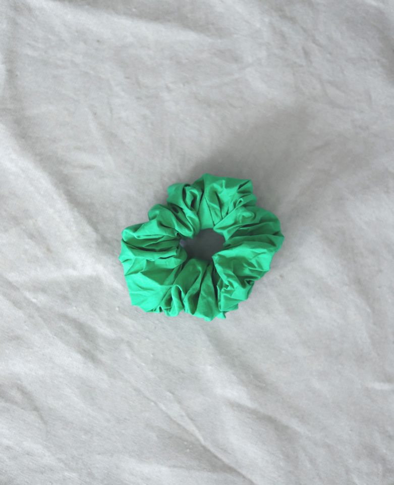 Green Cotton Scrunchie