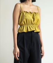 Gathered Linen Cami Top